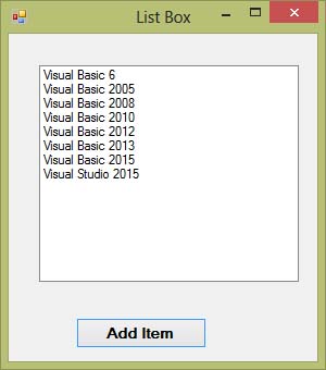 visual studio for mac list box